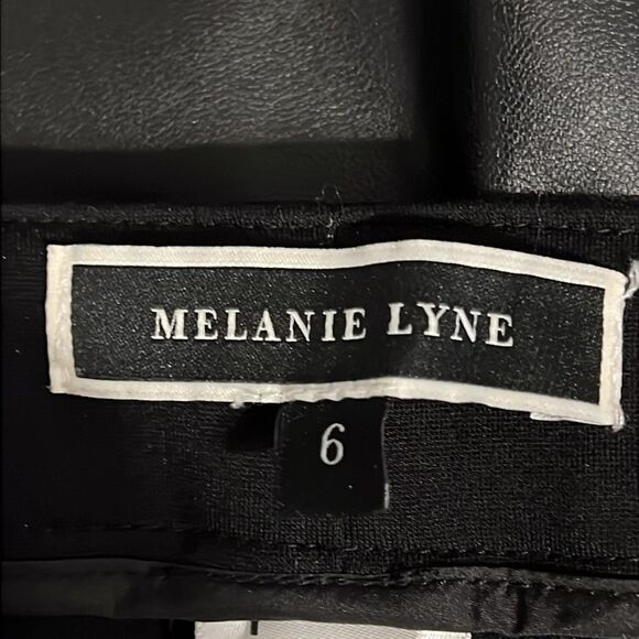 Melanie Lyne‎ Black Faux Leather Pants Size 6 - Picture 9 of 10